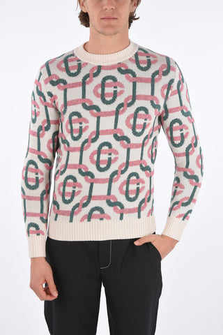 TENNIS CLUB all over logo crew-neck sweater