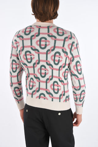 TENNIS CLUB all over logo crew-neck sweater