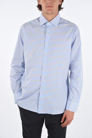 awning striped spread collar shirt