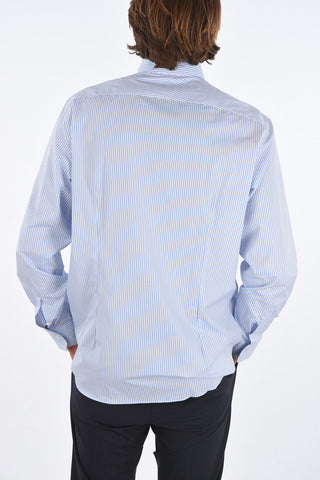 awning striped spread collar shirt