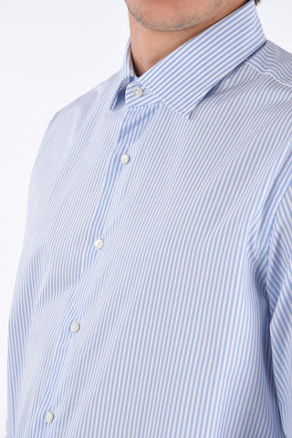 awning striped spread collar shirt