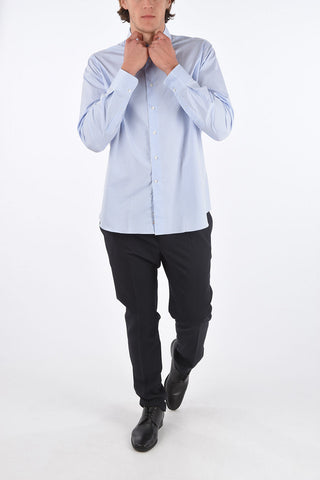 awning striped spread collar shirt