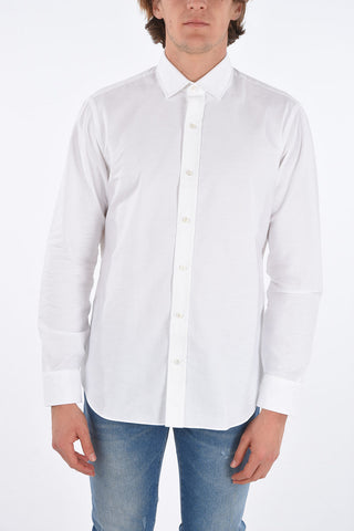 camicia in cotone collo francese