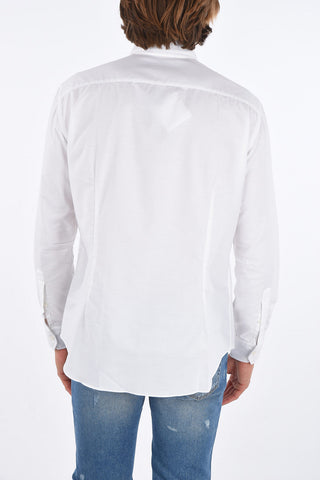 camicia in cotone collo francese
