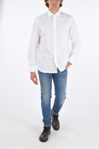 camicia in cotone collo francese