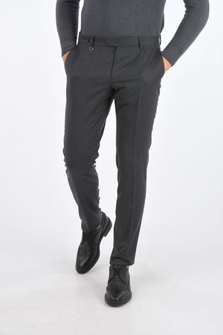 ZZEGNA pantalone con passanti NARROW in lana stretch