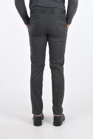 ZZEGNA pantalone con passanti NARROW in lana stretch