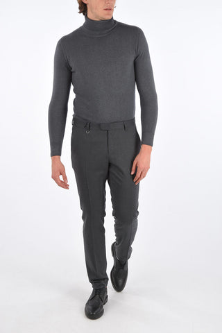 ZZEGNA pantalone con passanti NARROW in lana stretch