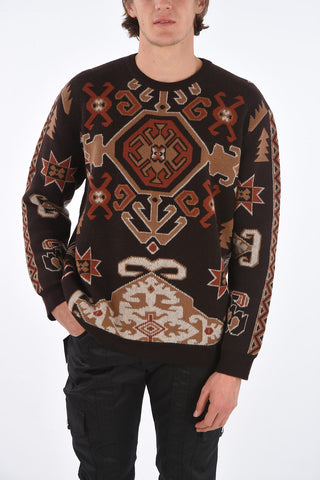 printed crew-neck sweater