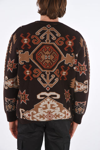 printed crew-neck sweater