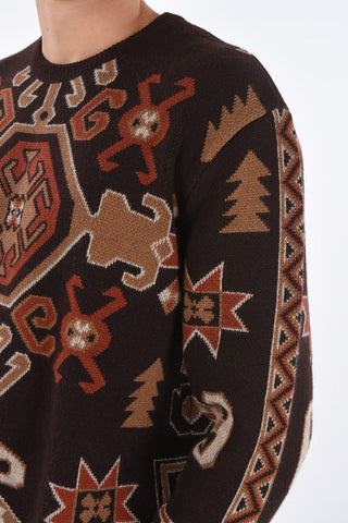 printed crew-neck sweater