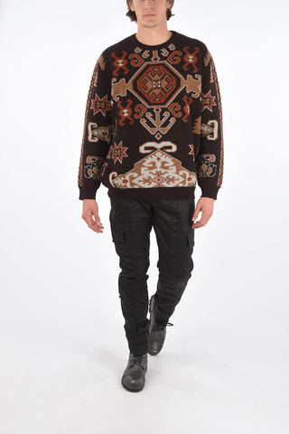 printed crew-neck sweater