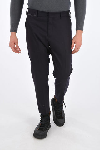 pantalone con passanti in lana stretch