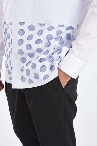 MM10 camicia collo francese con dettagli cut out