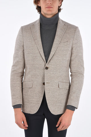 district check side vents notch lapel 2-button blazer