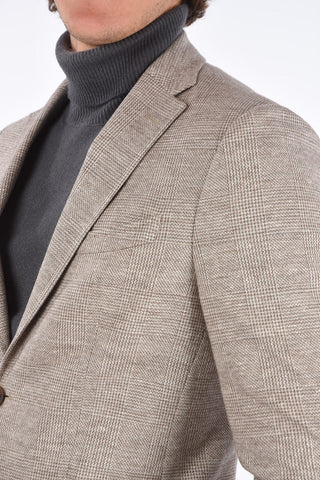district check side vents notch lapel 2-button blazer