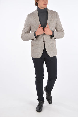 district check side vents notch lapel 2-button blazer