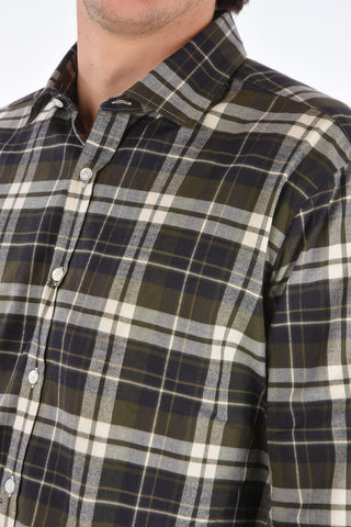 Spread Collar Tartan Shirt