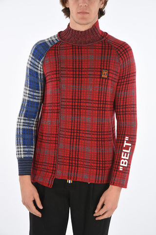 check turtle-neck sweater