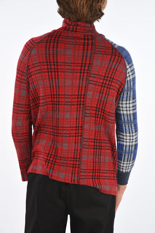 check turtle-neck sweater