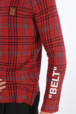 check turtle-neck sweater