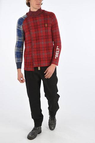 check turtle-neck sweater