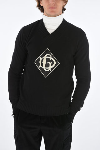 embroidered crew-neck sweater