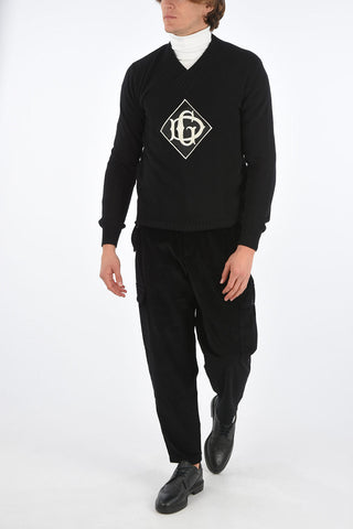 embroidered crew-neck sweater