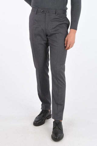 Mid-rise waist belt loops trousers