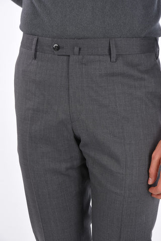 Mid-rise waist belt loops trousers