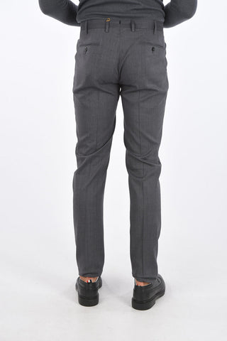 Mid-rise waist belt loops trousers