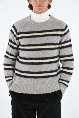 striped crew-neck sweater