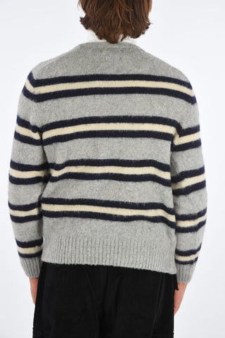 striped crew-neck sweater