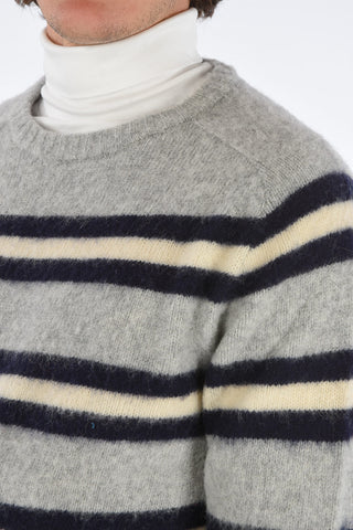 striped crew-neck sweater