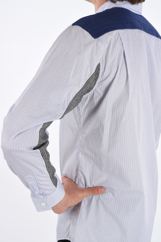 camicia a righe collo italiano