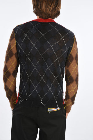 argyle crew-neck sweater
