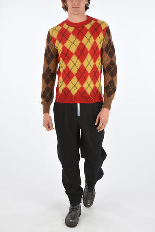 argyle crew-neck sweater