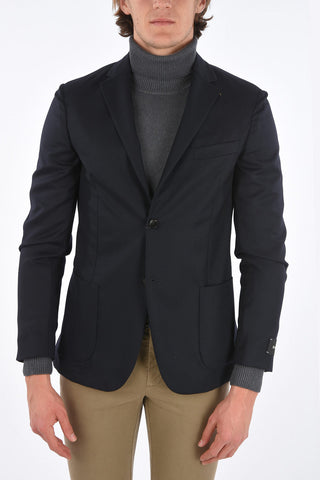 ZZEGNA side vents notch lapel 2-button blazer