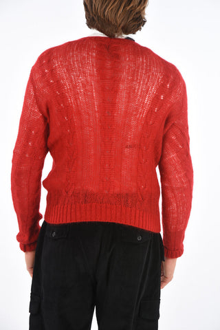 crew-neck cable knit sweater