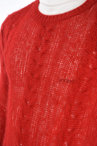 crew-neck cable knit sweater