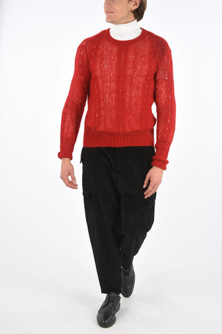 crew-neck cable knit sweater