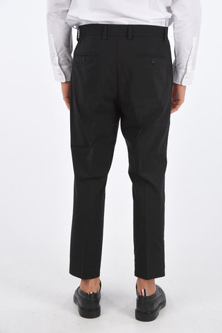 virgin wool drawstring waist single pleat trousers