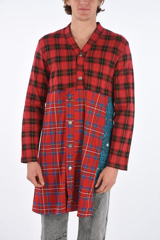 HOMME Plus Checked Maxi Shirt