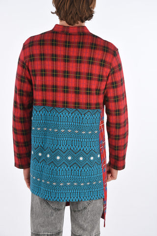 HOMME Plus Checked Maxi Shirt