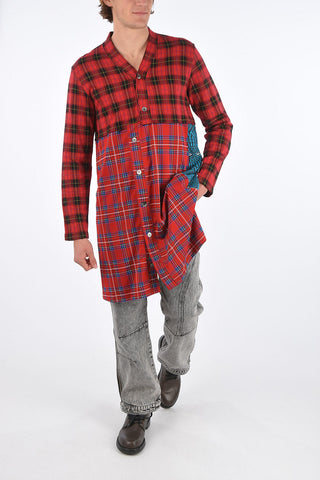 HOMME Plus Checked Maxi Shirt
