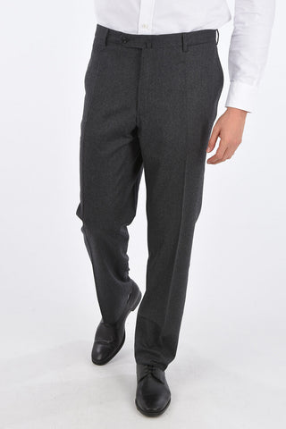 wool Mid-rise waist single pleat trousers
