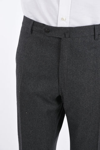 wool Mid-rise waist single pleat trousers