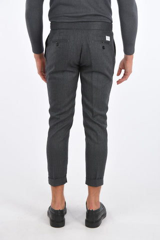 virgin wool SANIK cuffed hem trousers