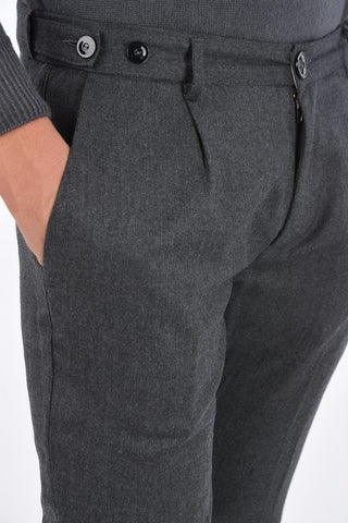 virgin wool SANIK cuffed hem trousers