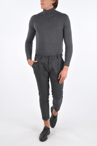 virgin wool SANIK cuffed hem trousers